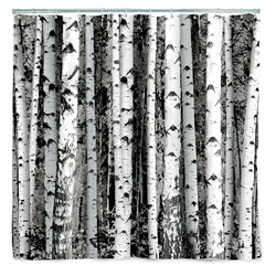 Kikkerland Shower Curtain, Polyester, Birch