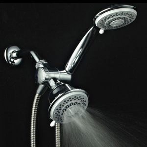 New - Features Of The AquaStorm by HotelSpa 30-Setting SpiralFlo 3 Way Luxury Shower Head Combo